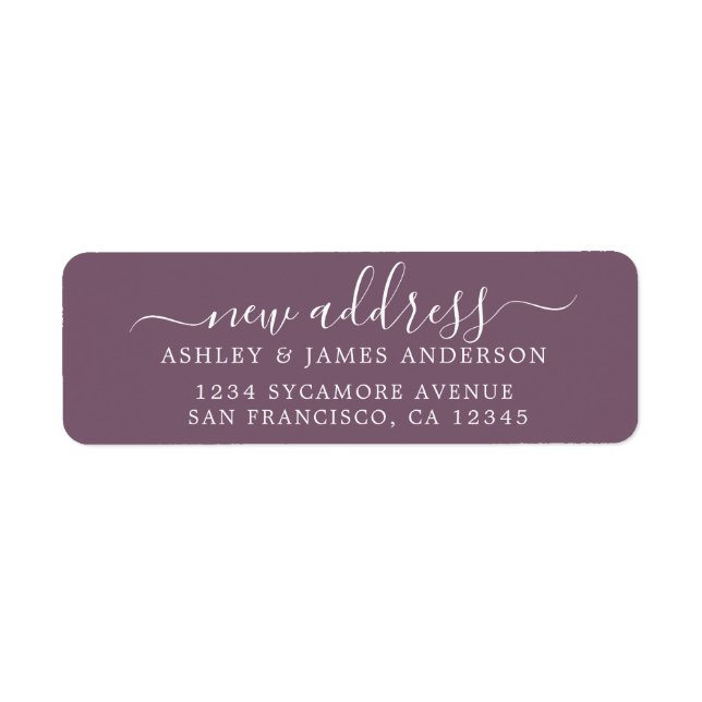 We've Moved Purple New Address label Return Address Label (Front)