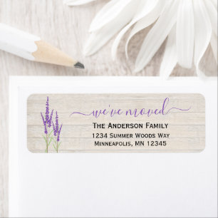 We've Moved   Rustic Lavender Return Address Label