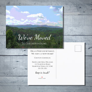 We've Moved Rustic Mountains New Home Announcement Postcard