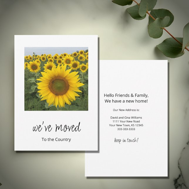 We've Moved Rustic Sunflowers Photo Moving   Announcement (Creator Uploaded)