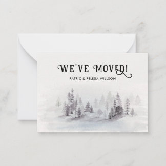 We've Moved Rustic Watercolor Forest Card