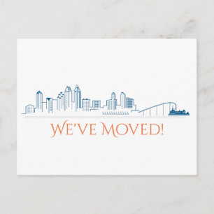 We've Moved San Diego City Skyline Announcement Postcard