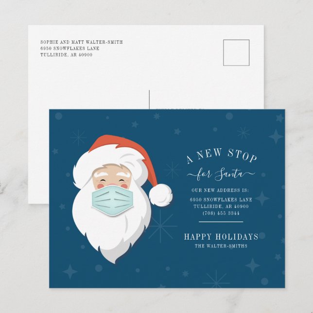 We've Moved Santa's New Stop Moving Announcement Postcard (Front/Back)