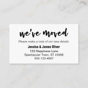 "We've Moved" Simple Bold Typography, Handy Card