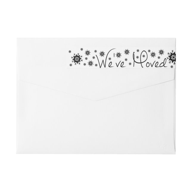 We've Moved Snowflake Christmas Wrap Around Label (Back)