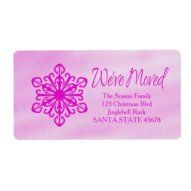 We've Moved snowflake Holiday Address Label (Front)