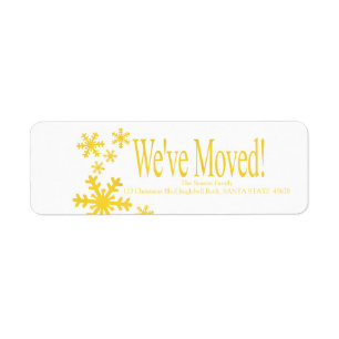 We've Moved snowflake holiday Label Return Address Label