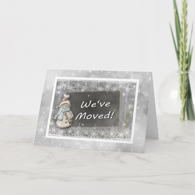 We've Moved Snowman Holiday Card (Front)