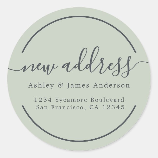 We've Moved Soft Green New Address label (Front)