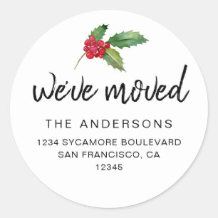 We've Moved Soft Green New Address label