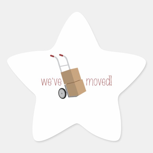 We've Moved! Star Sticker (Front)