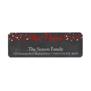 We've Moved stars holiday label Return Address Label