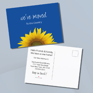 We've Moved Sunflower Blue New Home  Announcement Postcard