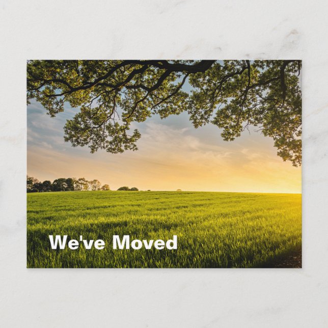 We've Moved Sunset Field New Home Address Announcement Postcard (Front)