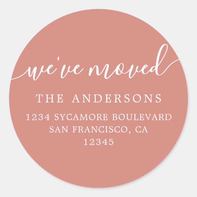 We've Moved TerraCotta New Address label (Front)