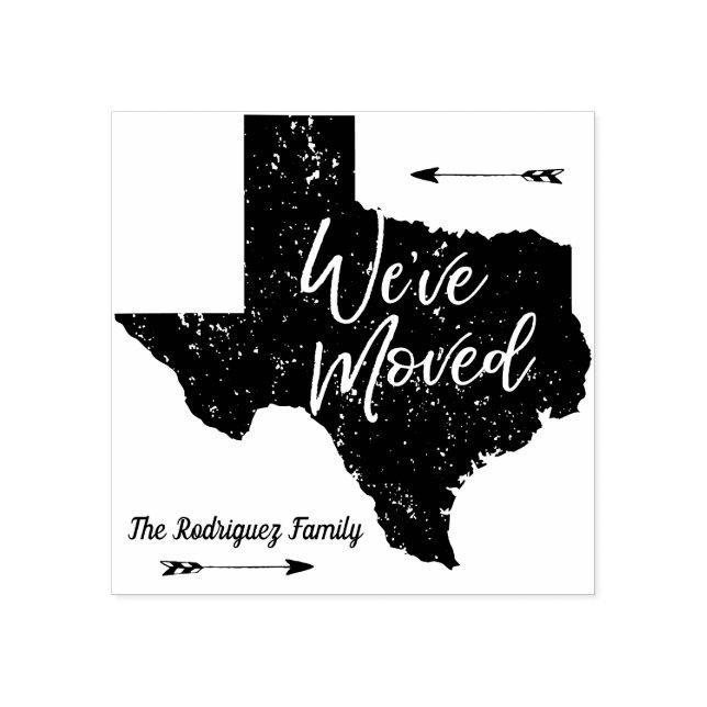 We've Moved - Texas Rubber Stamp (Imprint)