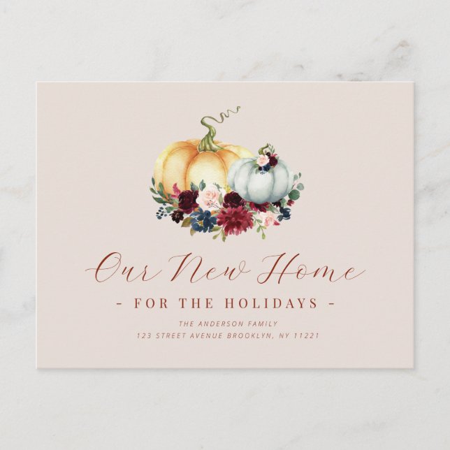 We've Moved thanksgiving moving announcement Postcard (Front)