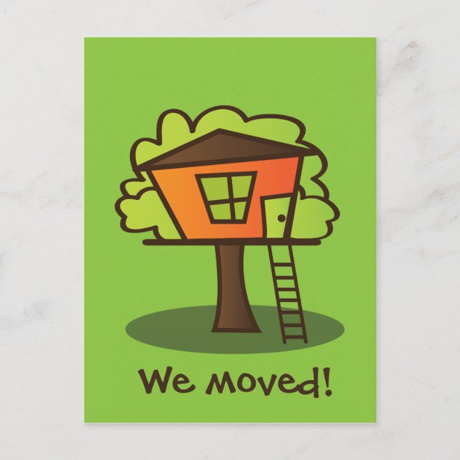 We've Moved to a Treehouse! Announcement Postcard (Front)