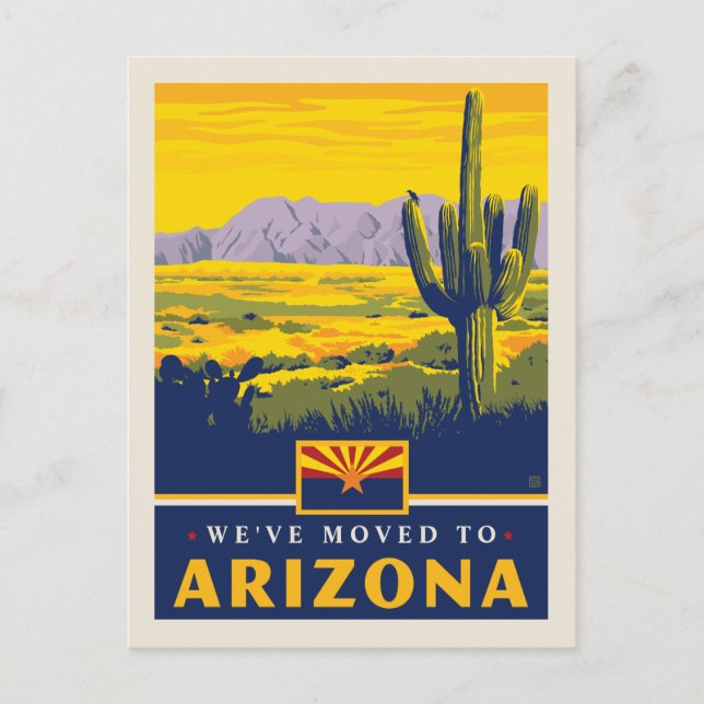 We've Moved To Arizona Invitation Postcard (Front)
