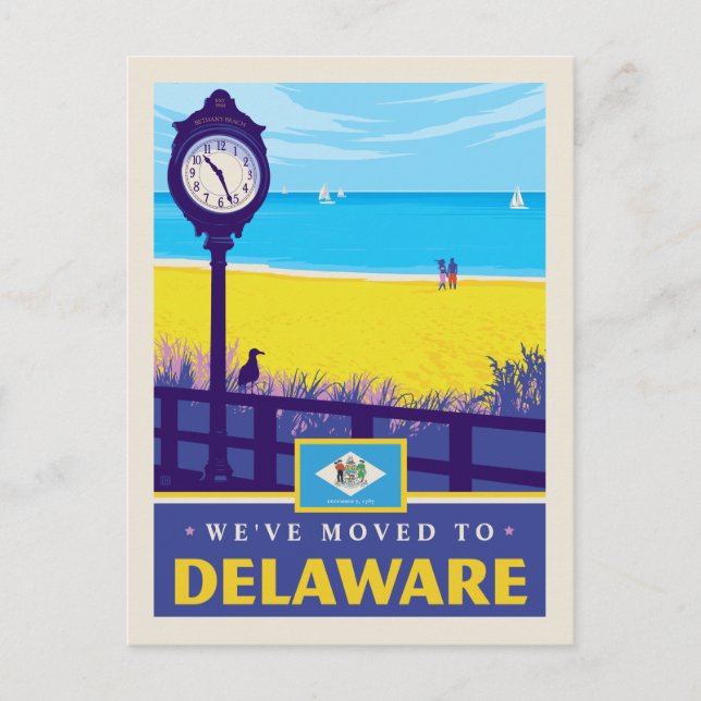 We've Moved To Delaware Invitation Postcard (Front)