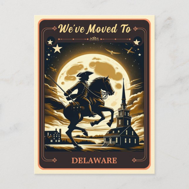 We've Moved To Delaware | Vintage Postcard (Front)