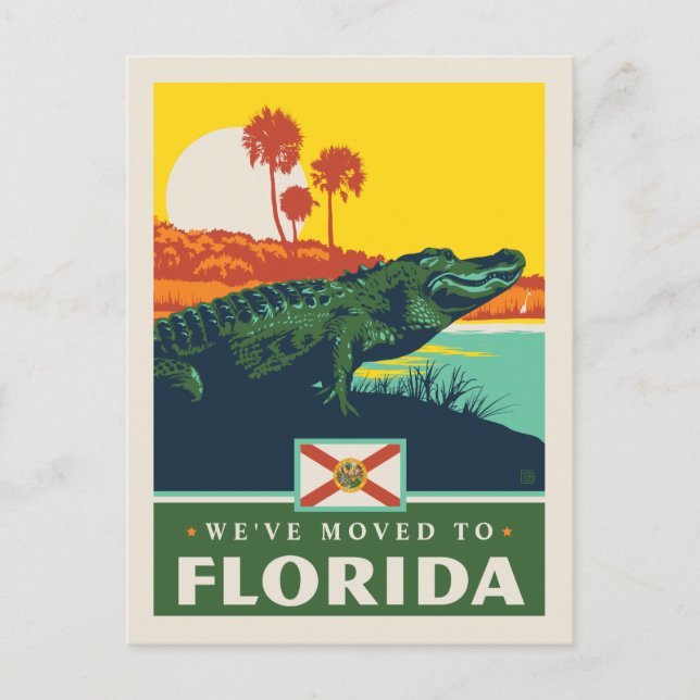 We've Moved To Florida Invitation Postcard (Front)