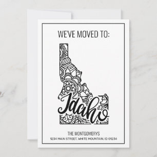 We've Moved To Idaho State Floral Mandala Home Announcement
