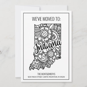 We've Moved To Indiana State Floral Mandala Home Announcement