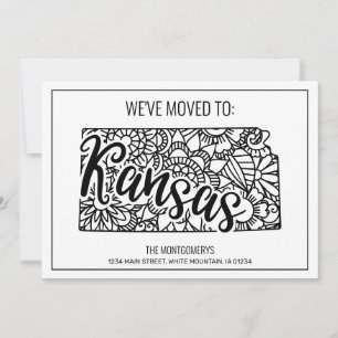 We've Moved To Kansas State Floral Mandala Home Announcement