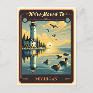 We've Moved To Michigan   Vintage Postcard