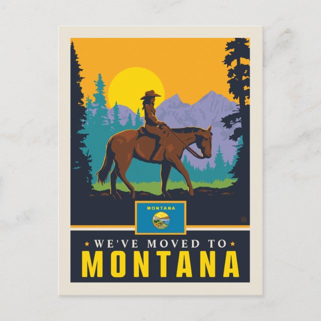 We've Moved To Montana Invitation Postcard (Front)