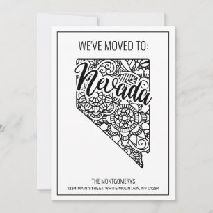 We've Moved To Nevada State Floral Mandala Home Announcement