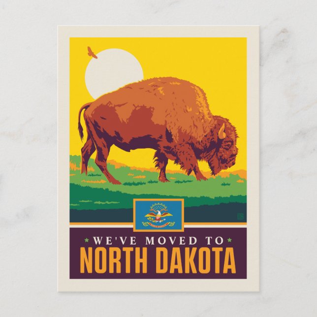 We've Moved To North Dakota Invitation Postcard (Front)