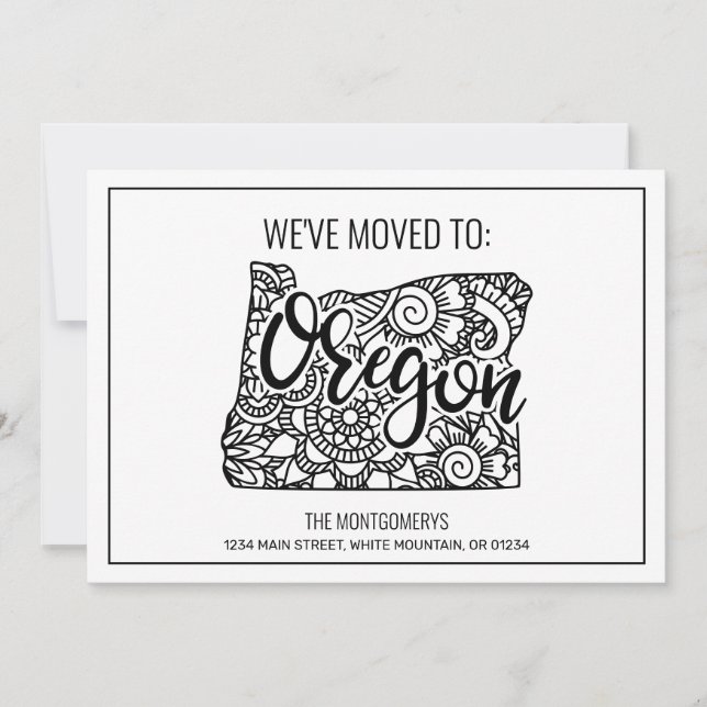 We've Moved To Oregon State Floral Mandala Announcement (Front)