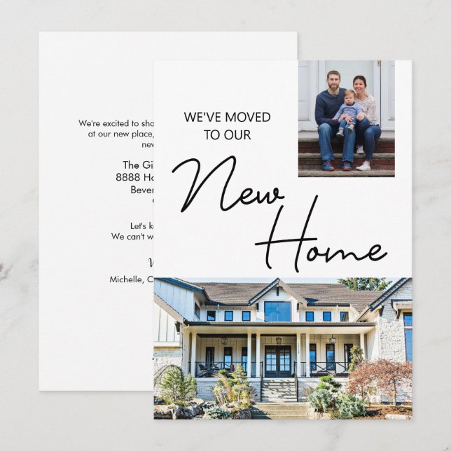 We've Moved to our New Home custom photo moving Holiday Card (Front/Back)