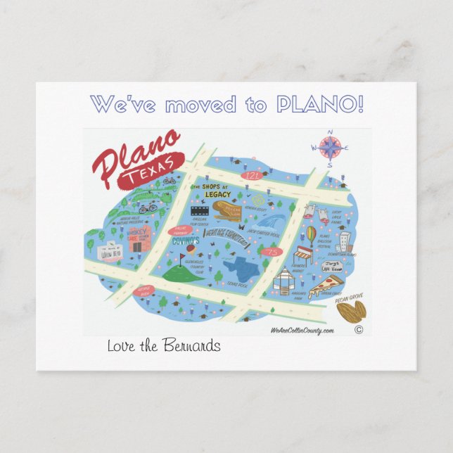 We've Moved to Plano Texas Postcard (Front)