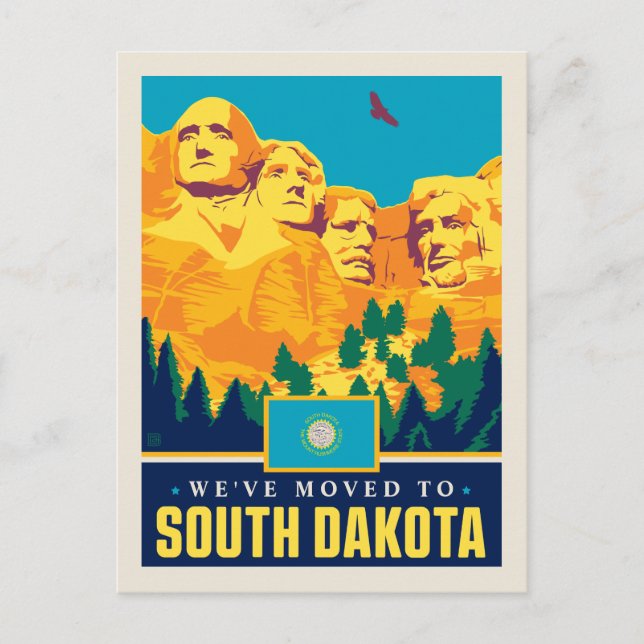 We've Moved To South Dakota Invitation Postcard (Front)