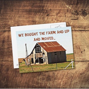 We've Moved to the Farm Funny Moving Announcement