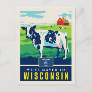 We've Moved To Wisconsin Invitation Postcard