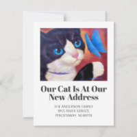 We've Moved Tuxedo Cat Pet New Home Script Moving