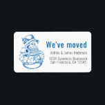 We've Moved Vintage Christmas Snowman New Address Label<br><div class="desc">We've moved return address label with a vintage Christmas snowman image, simply add your family name and address in blue and off-black stylish modern typography. Festive holiday moving announcement for your change of address. Exclusively designed for you by Happy Dolphin Studio. If you have any questions, please contact us through...</div>