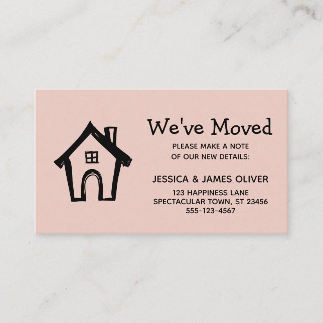 "We've Moved" w/ Little House Blush Announcement (Front)