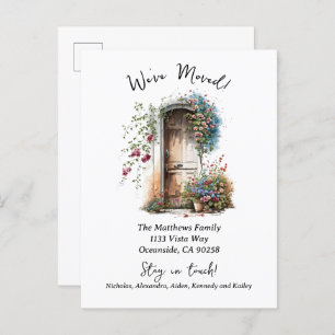 We've Moved Watercolor  Announcement Postcard