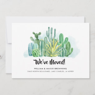 We've Moved Watercolor Cacti Script Moving Announcement