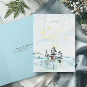 We've Moved Watercolor Christmas Cards