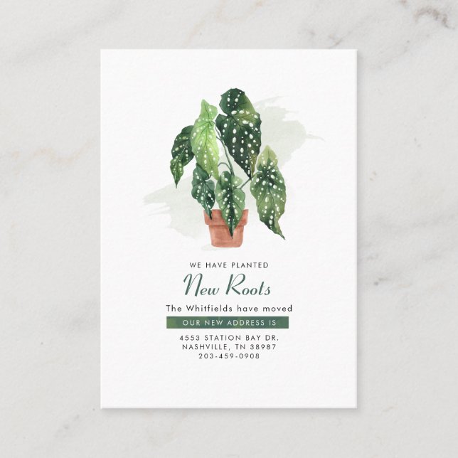 We've Moved Watercolor Elegant Moving Announcement (Front)