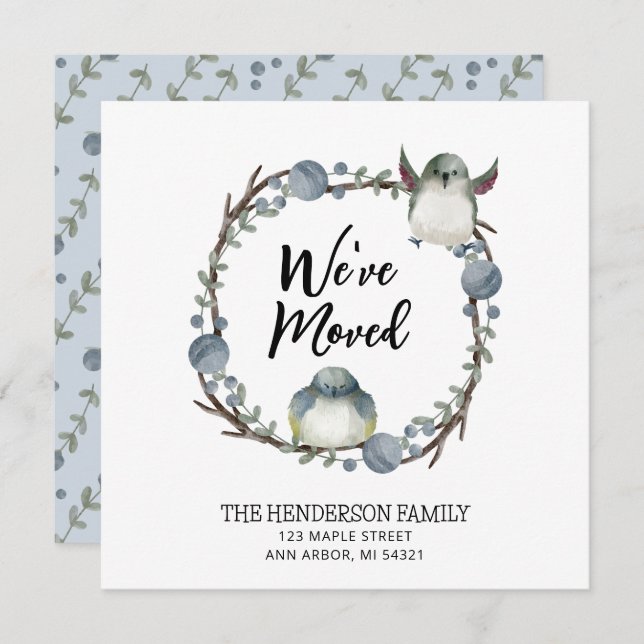 We've Moved Watercolor Floral Moving Announcement (Front/Back)