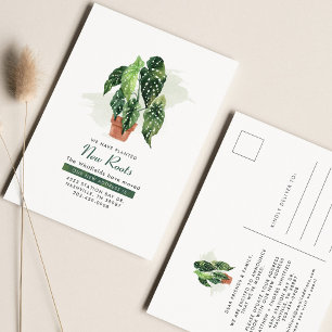 We've Moved Watercolor Plant Moving Announcement Postcard