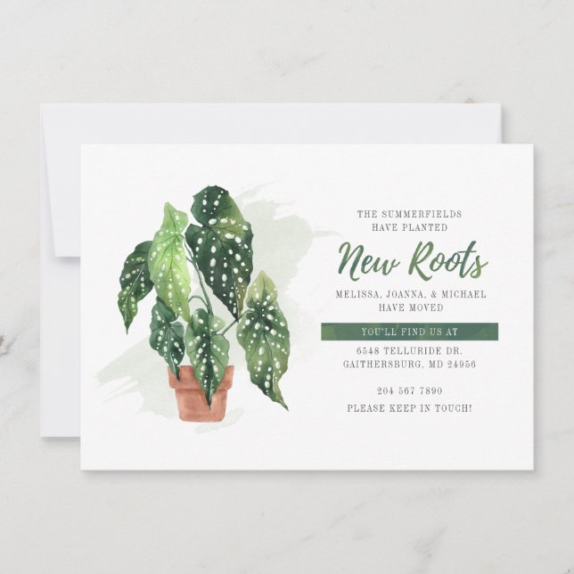 We've Moved Watercolor Planted New Roots Moving (Front)