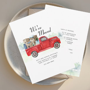 We've Moved Watercolor Truck Moving Announcement